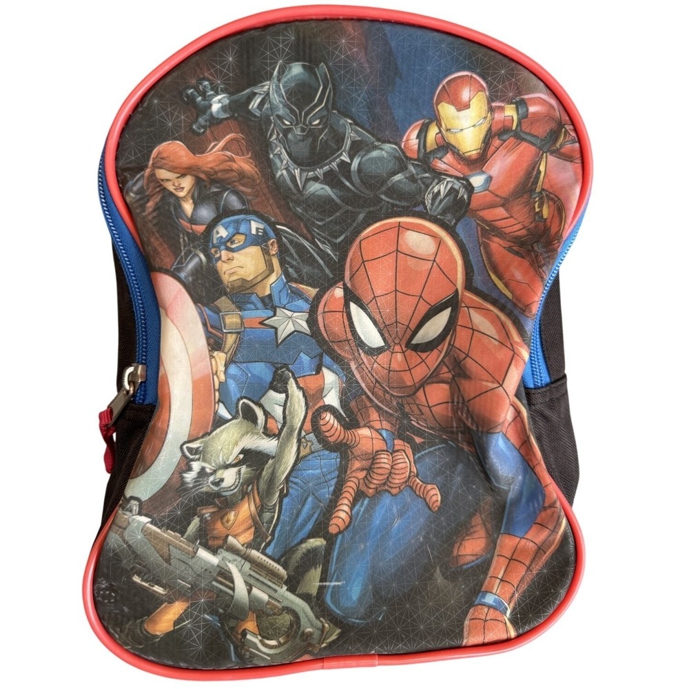 Marvel Avengers Toddler Backpack Spider-Man Iron‎ Man Captain America Black 10in